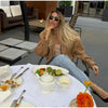 Brown Loose Short Suede Jacket Women Lapel Lantern Sleeves Zipper Outwears Lady Spring Daily Commute Street Coat