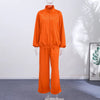 Loose Glossy Satin Solid Sports Jacket Pants Sets Women Stand Zipper Long Sleeve Coats Drawstring Wide Leg Pant Spring Suit