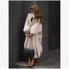 Women's Brown Stand Up Collar Long Long Trench Coat Lantern Sleeve Side Slit Loose Windbreaker Spring Autumn Coat