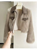 Spring and Autumn Korean Chic Polo Collar Loose Fur Coat Women Clothing Winter Coat Faux Fox Fur Plush Short Jackets Women Tops