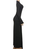 Ruched Elegant Maxi Dress Women Daily Casual Skinny Full Sleeve Solid Gown Midnight Prom Party Long Bodycon