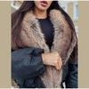 Women's Warm Faux Fur Spliced Cotton Coats Loose Lapel Long Sleeve Pockets Thicken Jacket Winter Lady Chic Outwear