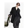The Ultimate Store Hit Women's Mid-Length Oversized Blazer with Shoulder Pads for Petite Figures, Casual Suit Jacket
