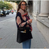 Color Block Argyle Knitted Women Cardigan Oversized Lapel Collar Long Sleeve Sweater Coat Fall Winter Warm Loose Knitwear
