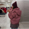 Printed Cotton Padded Coats Women Hooded Waist-Cinching Zipper Quilted Jackets Winter Casual Woman Outerwear