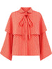 Red Stand Up Collar Plaid Cape Short Trench Coat Women's Windbreaker Long Sleeved Single Breasted Windbreaker Autumn Jacket