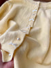 Women's Sweater Gentle Style Long Sleeve Pearl Button Top Spring Autumn O-Neck Sweet Bow Yellow Knitted Cardigan Coat