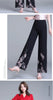 Double Layer Printed Chiffon Wide Leg Pants For Women SummerNew High Waisted Loose Dance Swing Pants Drooping Skirt Female Pants
