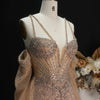 Mermaid Evening Dress with Detachable Sleeves Ruffles Overskirt Beaded Women's Formal Party Gowns SS123 Customized