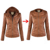 Gothic Faux Leather Jacket Women Coat Hoodies Winter Autumn Motorcycle Jacket Black Outerwear Leather PU Basic Jacket Coat