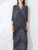 High End Pleated Maxi Dress Women V Neck Batwing Sleeves Stitching Color Tassel Elegant Dresses Ladies Clothes 2DA1641