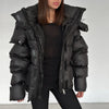 Chic All-Matched Solid Women's Cotton Coat Hooded Zipper Full Sleeves Thicken Bread Coats Autumn Winter Lady Tops