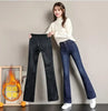 Winter Vintage Velvet Flare Jeans Warm Plush Lined Skinny Vaqueros Casual High Waist Womens Denim Pants Thicken Bell-bottoms