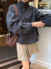 Korea Short Outerwear Woman Casual Loose Lazy Chic Long Sleeve Cotton Blends Windbreaker Coats Thin Thench