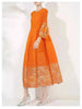 Women's Dress With Flower Ruffles Sleeves Round Neck Loose Big Size Long Dresses 2DB1142