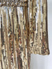 High Street Designer Party Vestido Women's Long Sleeve Gold Sequined Diamonds Long Maxi Dress