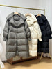 Women White Duck Down Long Jacket Autumn Winter Warm Casual Over Size Loose Outwear Soft Comfortable Coat