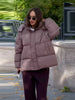 Chic Women Print Hooded Padded Jacket Oversized Zip Up Long Sleeve Warm Winter Coat Casual Daily Ladies Quilted Cotton Outerwear