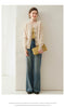 Spring Women's Cardigan 100% Cashmere Knitted Sweater Chic Tops Cashmere Coat Casual O-Neck Loose Women Cardigan