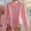 Korean Pink Temperament Knit Cardigan Sweater Women Autumn Winter Casual High-Quality Knitting Sweater Jacket Femme