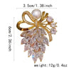 Rhinestone Flowers Imitation Pearl Brooches Women Sparkling Zircon Bowknot Brooch Pin Scarf Coat Suit Accessories Jewelry