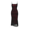 Vintage Elegant Goth Dress Women Sexy Streetwear Fairy Grunge Aesthetic Cross Pattern Spaghetti Strap Party Dress Female