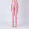 Sexy Women Thin Sheer See Through Pants Elastic Sexy Tight Silk Shiny Pencil Pant Oil Glossy Candy Color Yoga Leggings