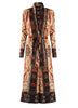 Niche Printed Windbreaker Women's Loose Oversized Long Sleeved Pleated Trench Cardigan Long Coat 2DB2481