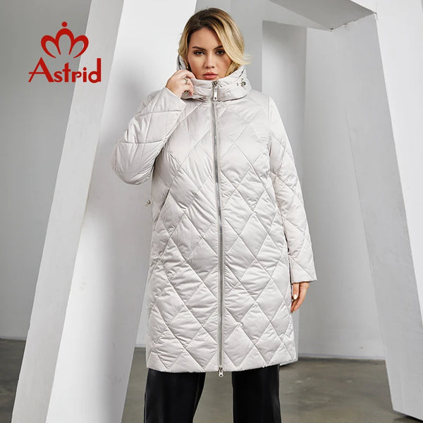 Women's Winter Jacket Plus Size Women Parka Long Thick Bio Down Jackets Hooded Diamond Quilted Coat Female Clothing