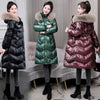 Winter Large Fur Collar Belt Thicken Down-cotton Jacket Women's Mid-length Coats Warm Slim Puffer Jacket Windbreaker Jacket