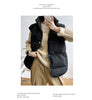 Stand Neck Puffer Cotton Vest Beige Black Autumn Winter Loose Vest Women Jacket