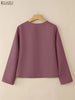 Elegant Chic Women's Lightweight Blazer Autumn O-Neck Long Sleeve Open-Front Solid Color Outerwear Office Lady S-3XL