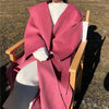 Mid-Length Autumn and Winter Hooded Double Sided Cotton Cashmere Coat Female 100% Wool Loose Thick Woolen Coat