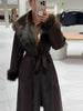 Fluffy Faux Fur Long Coats With Belt Women Winter Thicken Long Sleeve Lace Up Jackets Female Street Chic Outerwear