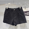 Autumn Style Contrast Color Collar Tie Sleeve Short Jacket For Women Shorts Tweed Shorts Female 11A06638