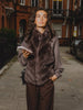 Women Chic Faux Fur Patchwork Short Jacket Cause Full Sleeve Loose Zipper Furry Warm Quilted Coat Lady Winter Street Wear