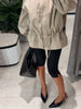 Autumn Chic Women Short Trench Jacket Stand Collar Drawstring Waist Cinching Long Sleeve Zipper Casual Outerwear Coat
