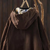 Women Vintage Hooded Button Parkas Plus Cotton Winter Coats Solid Color Patchwork Pockets Warm Long Parkas