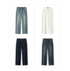 Women Jeans Fleece Lined Wide Leg Washed Finish Warm Insulation Soft Touch Winter Everyday Style Full Length