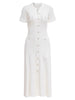 French Style Knitted Long Dress round Neck Hollow out Wooden Edge Skirt Elegant Autumn Women's One Piece Dress