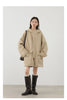 Women's Woolen Coat Loose Solid British Hooded Jackets Drawstring Mid-length Ladies Windbreaker Autumn Winter