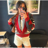 Fringe V-Neck Waist-Cinched Cardigan Open-Front Ribbed Cuff Autumn Causal Ethnic-Style Women Knit Top Vintage Lady Coat
