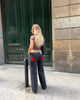 Back Sequin Star Long Pants Women Casual Contrast High Waist Loose Wide Leg Trousers Lady Spring Autumn Bottoms