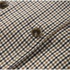 Vintage Plaid Women's Cropped Trench Coat Autumn Lapel Tie Waist Full Sleeve Windbreaker Chic Casual Elegant Jacket