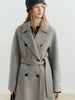 Stylish Women's Petite Wool Overcoat with Suit Lapel Winter 100% Wool Coats Suit Collar Long Winter Coat