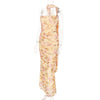 Elegant 2 Pieces Dress Set with Scarf Women Matching Sets Sexy Cropped Top and Long Dress Set Casual Dress