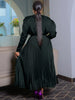 Plus Size Women's Dress Set Long Sleeve V-neck Blouse and Pleated Maxi Long Skirts Suit Birthday Two 2 Piece Set Outfits