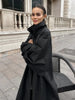 Black Stand Collar Trench Coat Women Casual Long Sleeve Single-breasted Loose Windbreaker Lady Autumn High Street Outwear