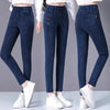 Oversize High Waist Stretch Jeans Black Autumn Women Slim Skinny Trousers Embroidery Female Winter Casual Denim Pants