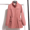 Women Double Layer Windbreaker Autumn Casual Slim Coat Plus Size 4Xl Stand-Up Collar Ladies Jacket